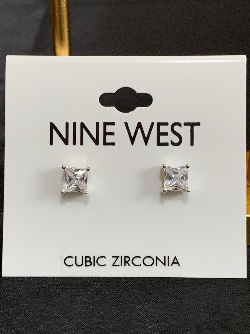 NWT Nine West silver tone cz stud earrings
